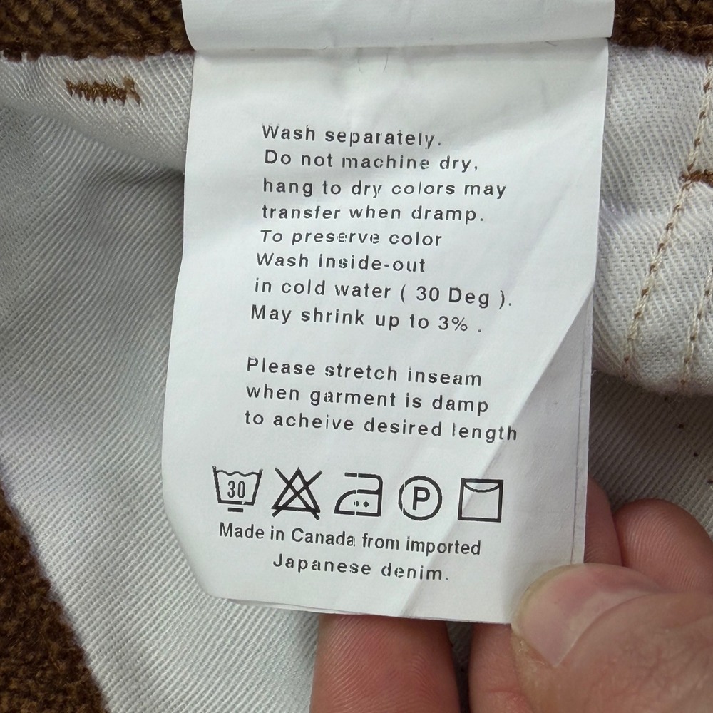 Naked & Famous Tapered Chino Heavy Velvet Twill Men 28 Brown Japanese Fabric - Picture 8 of 13